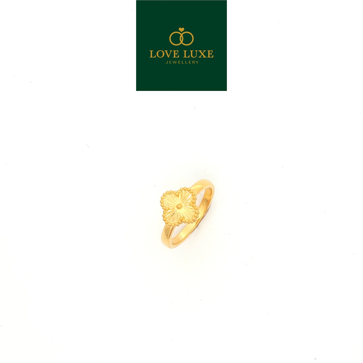 Cleef Clover Starburst Hard Gold Ring | Emas 916/22K