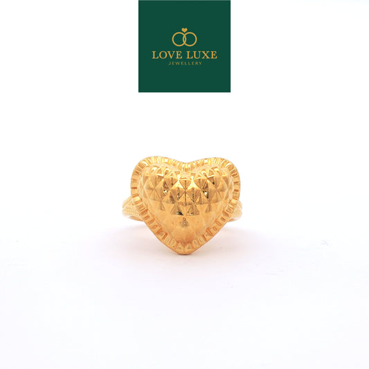 Love Gemuk DC 5D Hard Gold Ring | Emas 916/22K