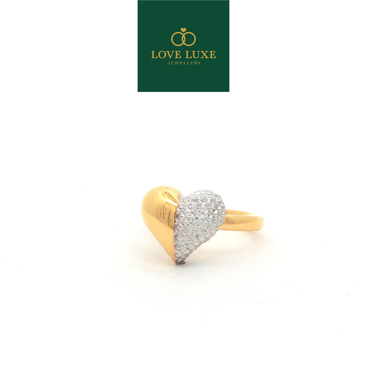 2C Shiny DC Love Gemuk 5D Hard Gold Ring | Emas 916/22K