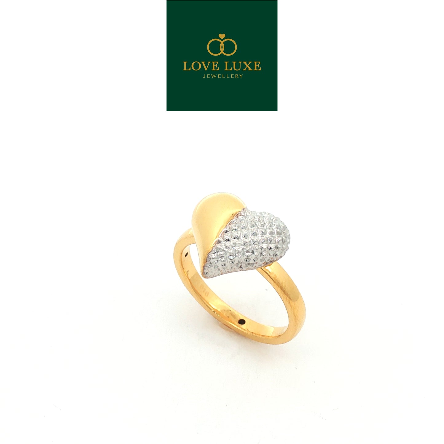 2C Shiny DC Love Gemuk 5D Hard Gold Ring | Emas 916/22K