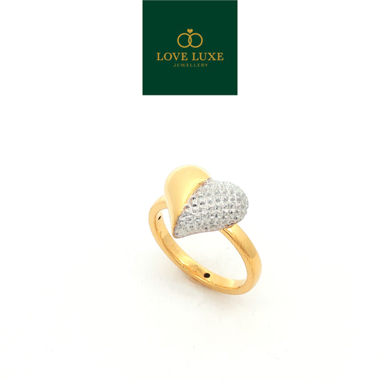 2C Shiny DC Love Gemuk 5D Hard Gold Ring | Emas 916/22K