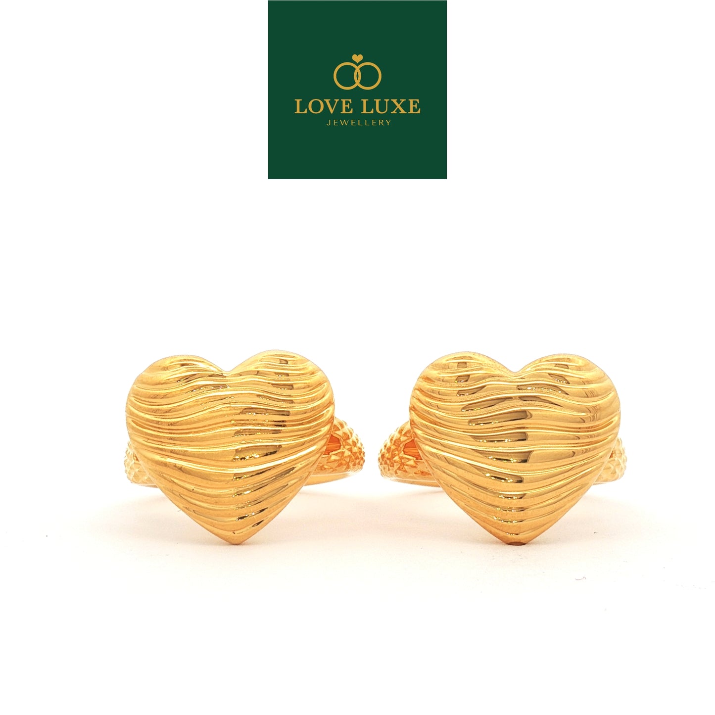 Wavy Love 5D Hard Gold Ring | Emas 916/22K
